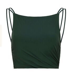 NWOT NEIWAI Ballet Pleated Boatneck Bra Top Evergreen XS
